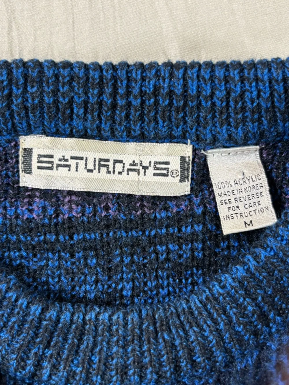 Vintage Saturdays Sweater Men’s Medium Blue Grandpa‎ Cosby Geometric Print